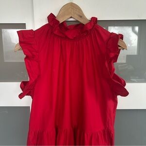 Chepe Red Ruffled Maxi Dress
